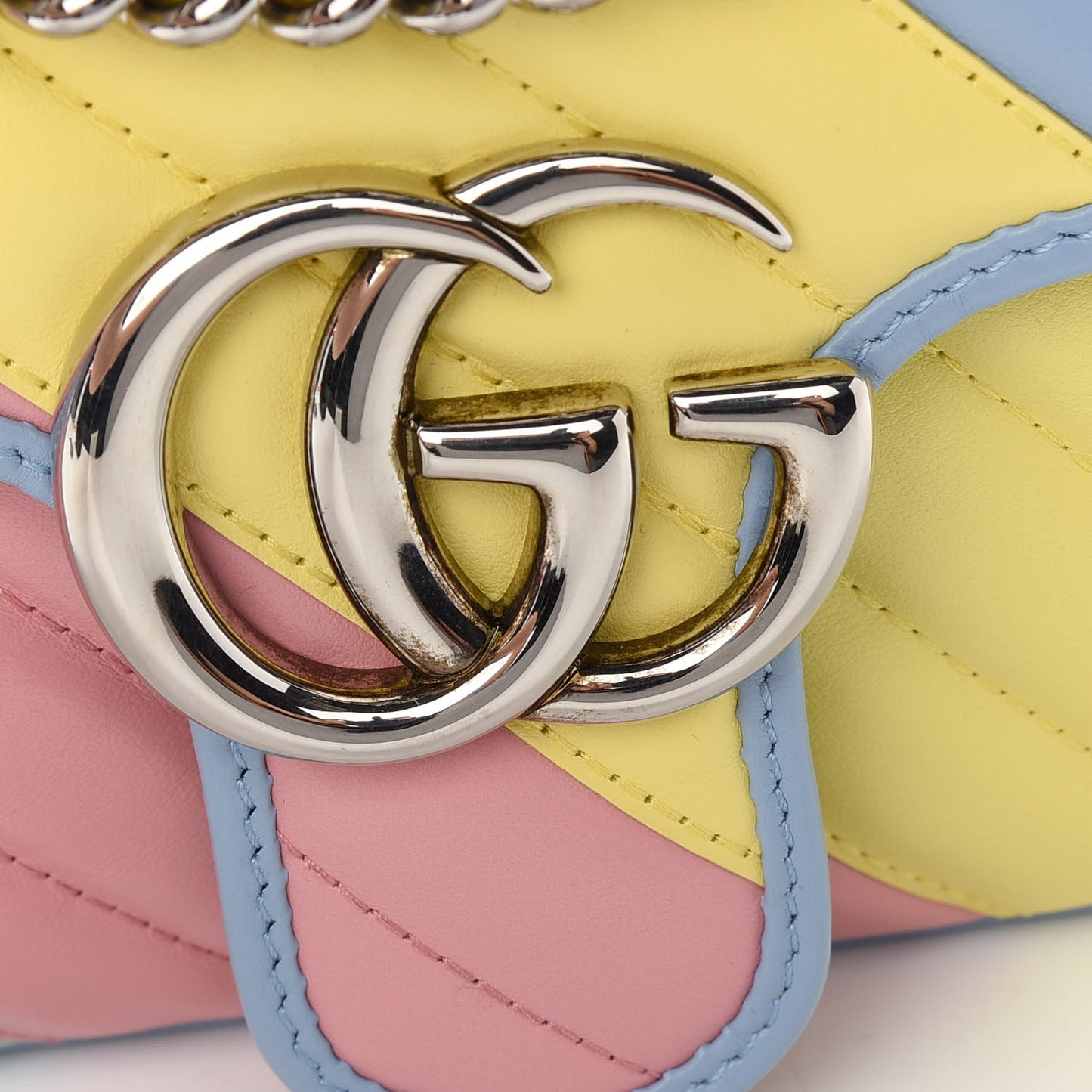 Calfskin Matelasse Diagonal Small GG Marmont Shoulder Bag Multicolor Pastel