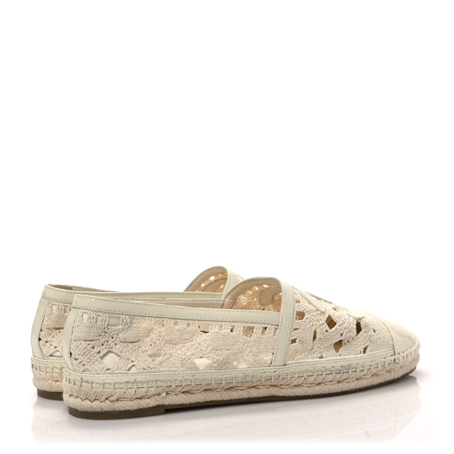 Chanel Macrame Patent CC Espadrilles 42 Beige Ivory 4 of 7