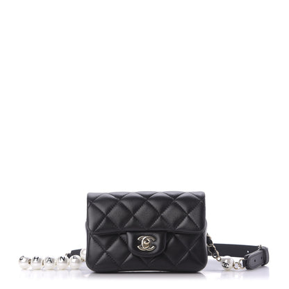 Chanel Lambskin Quilted Mini My Precious Waist Bag Black 1 of 9