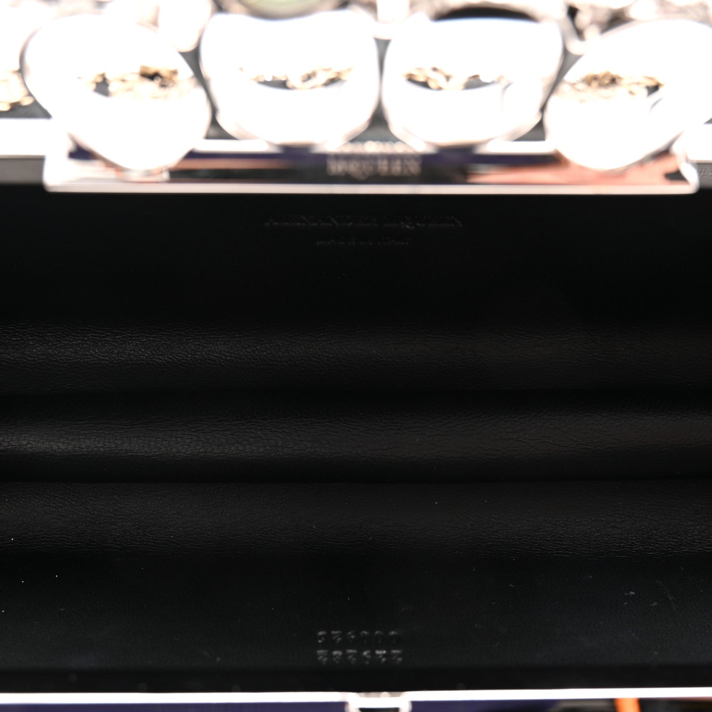Silk Chain Skull Knuckle Box Clutch Black
