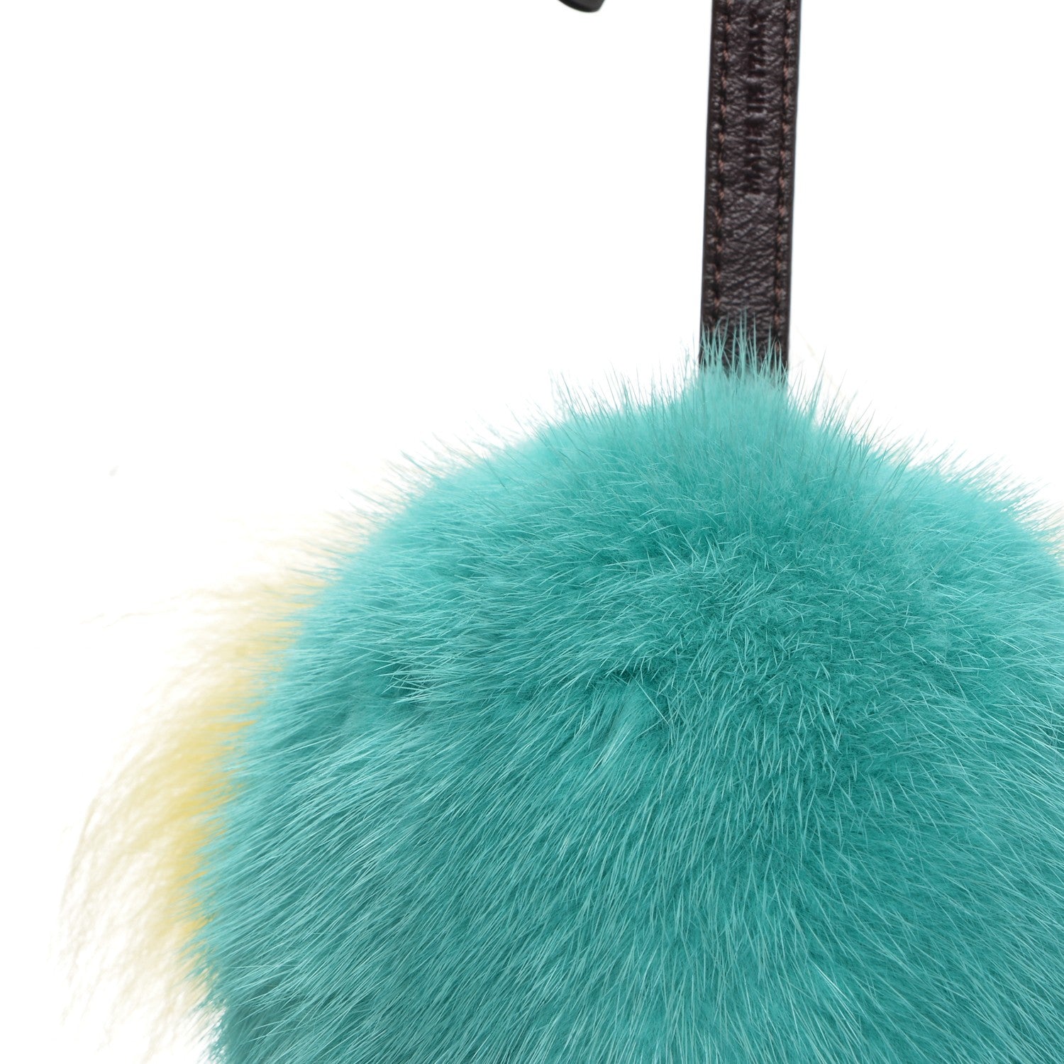 Fendi Shiny Nappa Mink Fox Fur Crystal QuTweet Dazzling Bag Bug Charm Bordeaux Seashell Multicolor 4 of 5