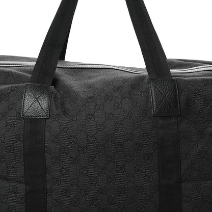 Gucci Denim Monogram Large Collapsible Carry On Duffle Black 11 of 14