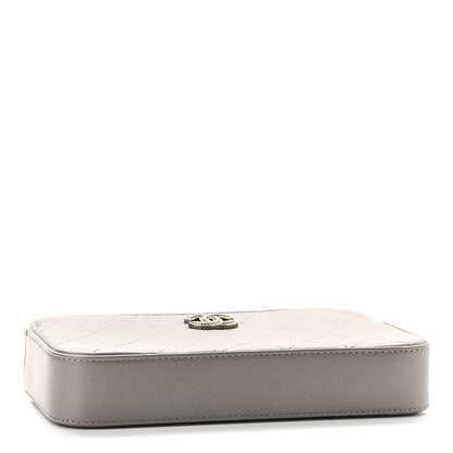 Chanel Calfskin Quilted Small Clutch With Chain Grey 4 of 13