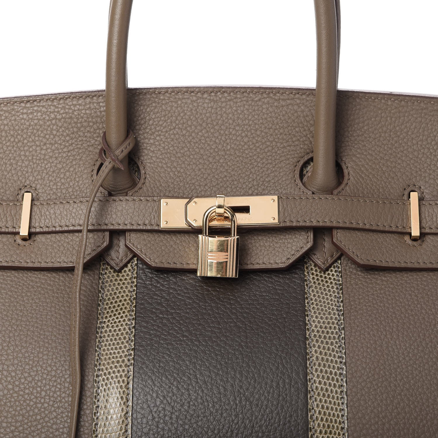 Hermes Taurillon Clemence Lizard Club Birkin 35 Etain Graphite 10 of 10
