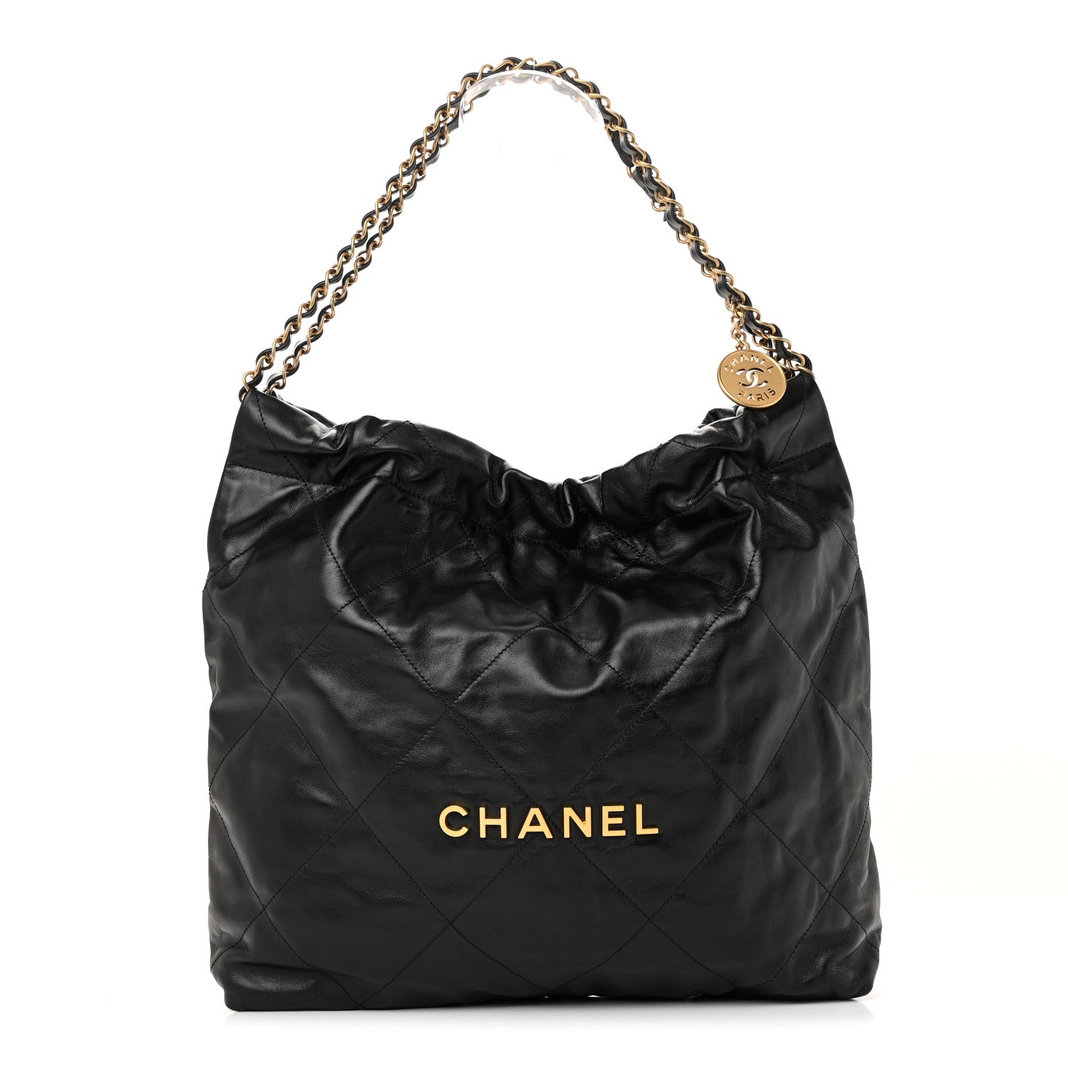 Chanel Shiny Calfskin Quilted Chanel 22 Black 1 of 12