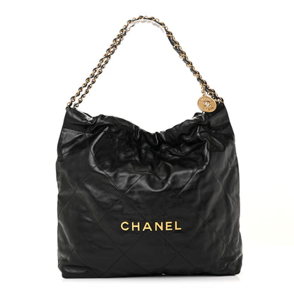 Chanel Shiny Calfskin Quilted Chanel 22 Black 1 of 12