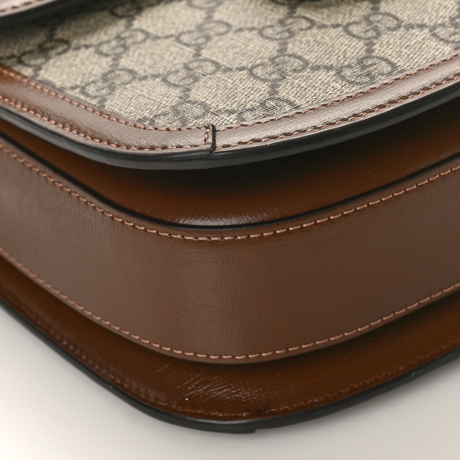 Gucci GG Supreme Monogram Horsebit 1955 Shoulder Bag Beige Brown Sugar 8 of 9