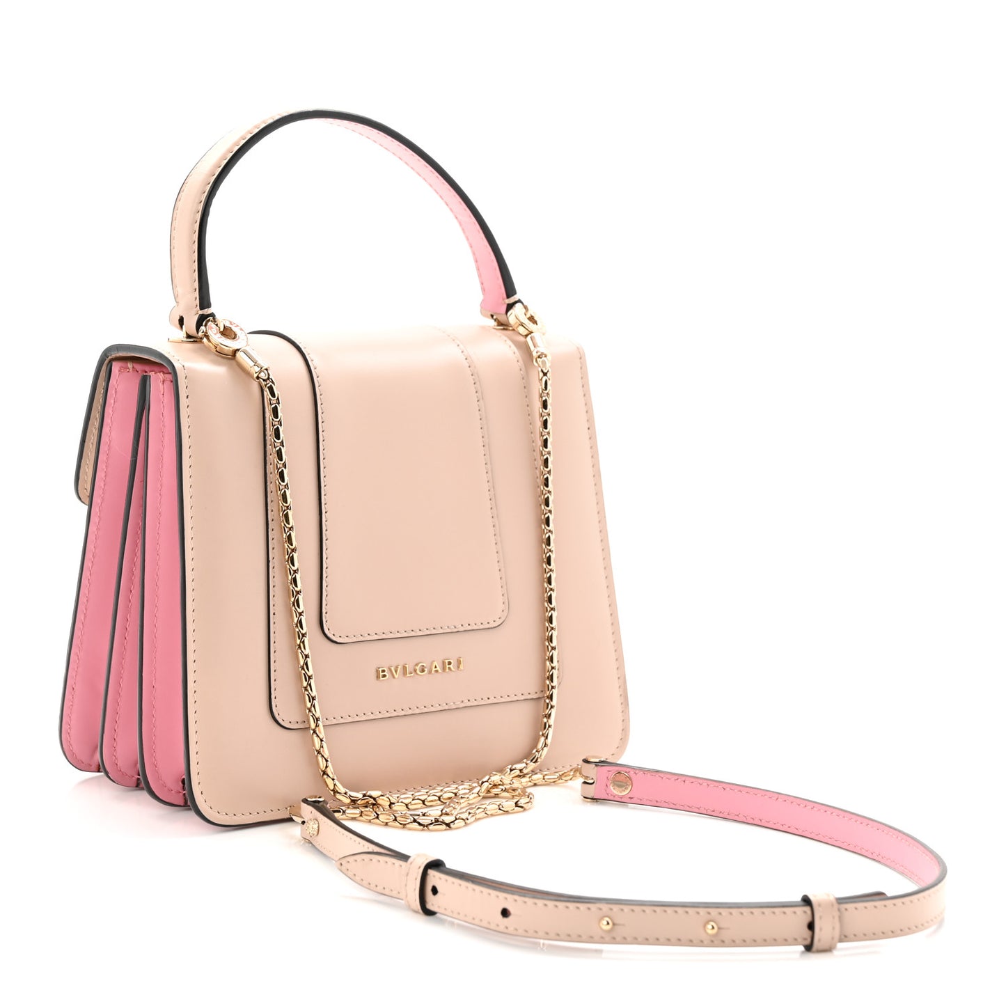 Calfskin Serpenti Forever Top Handle Light Pink