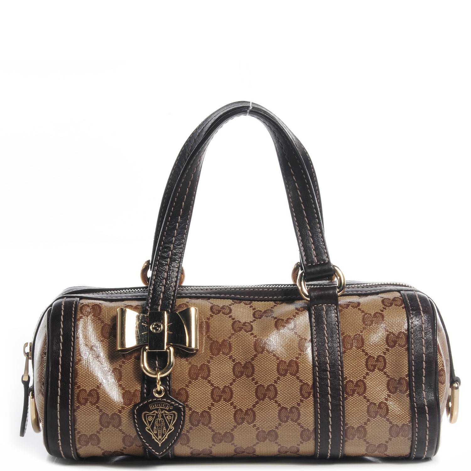 Gucci Crystal Monogram Duchessa Small Boston Bag Brown 1 of 7