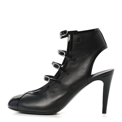 Chanel Patent Calfskin Lambskin Pumps 40 Black 1 of 8