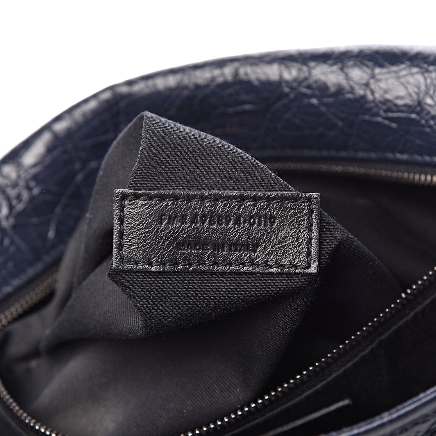 Saint Laurent Crinkled Calfskin Matelasse Monogram Medium Niki Chain Satchel Deep Marine 7 of 10