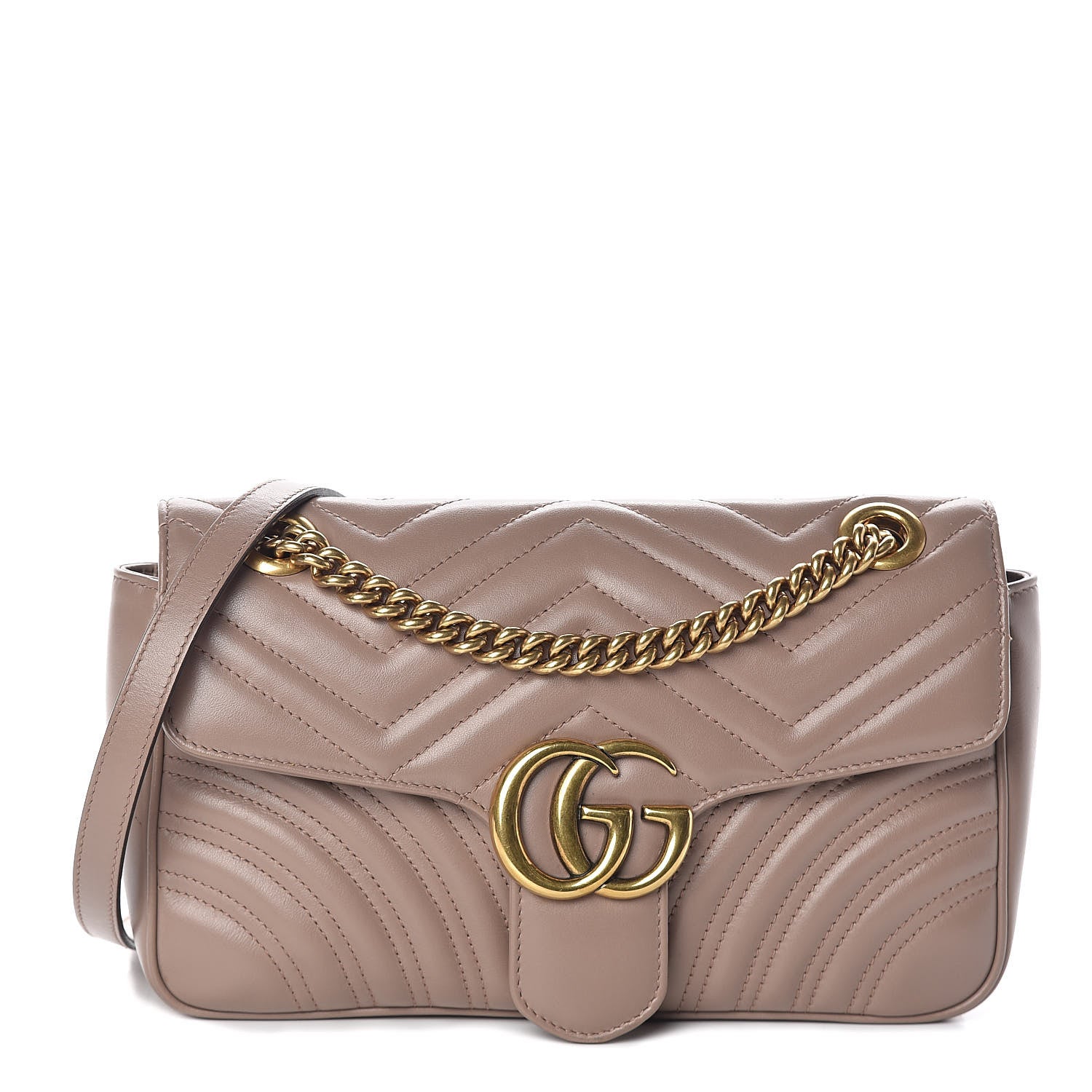 Gucci Calfskin Matelasse Small GG Marmont Shoulder Bag Porcelain Rose 1 of 11
