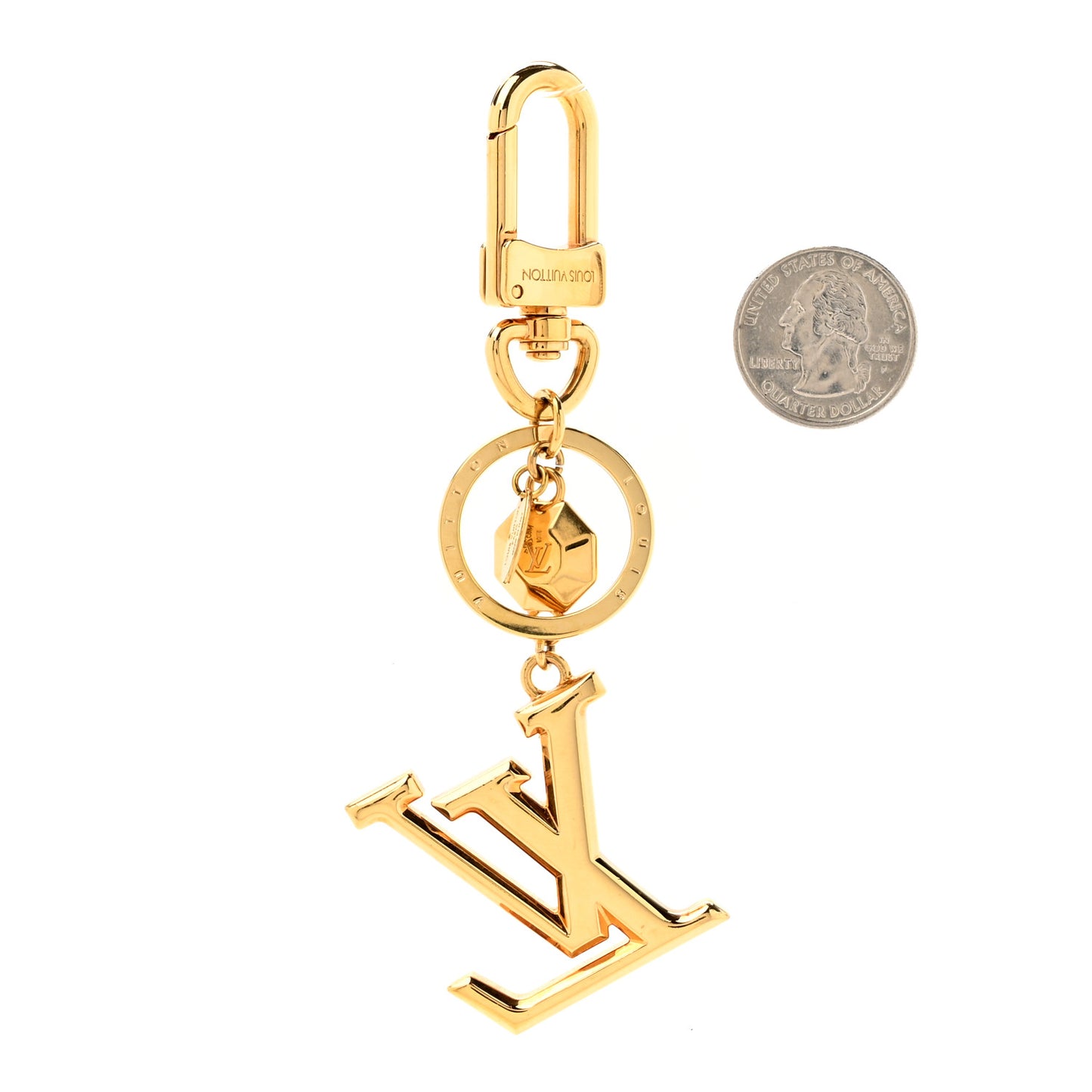 LV Facettes Bag Charm Key Holder Gold