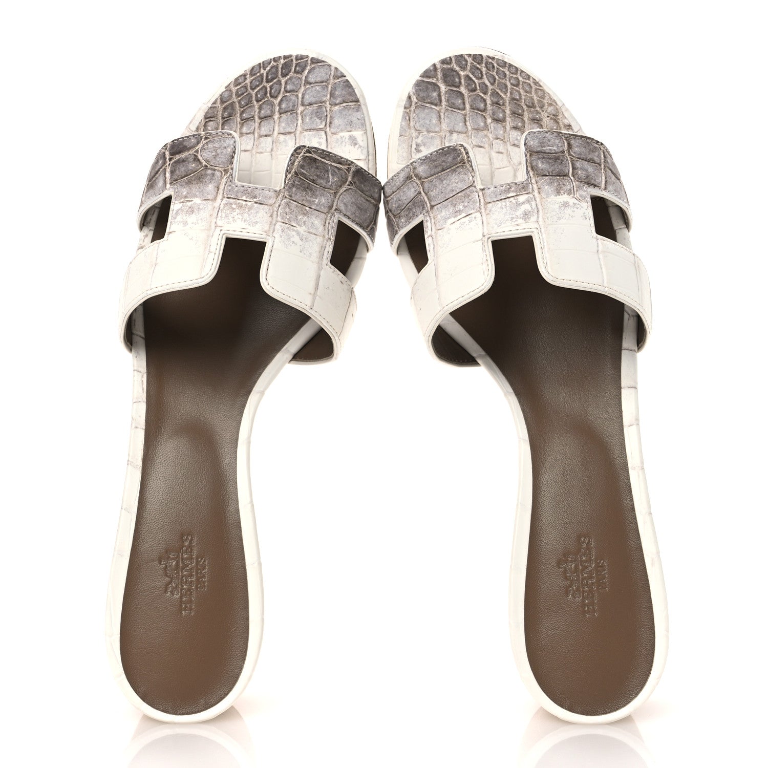 Hermes Matte Niloticus Crocodile Himalaya Oasis Sandals 40 White 2 of 11