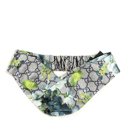 Gucci Silk Monogram Blooms Print Headband Blue 1 of 4