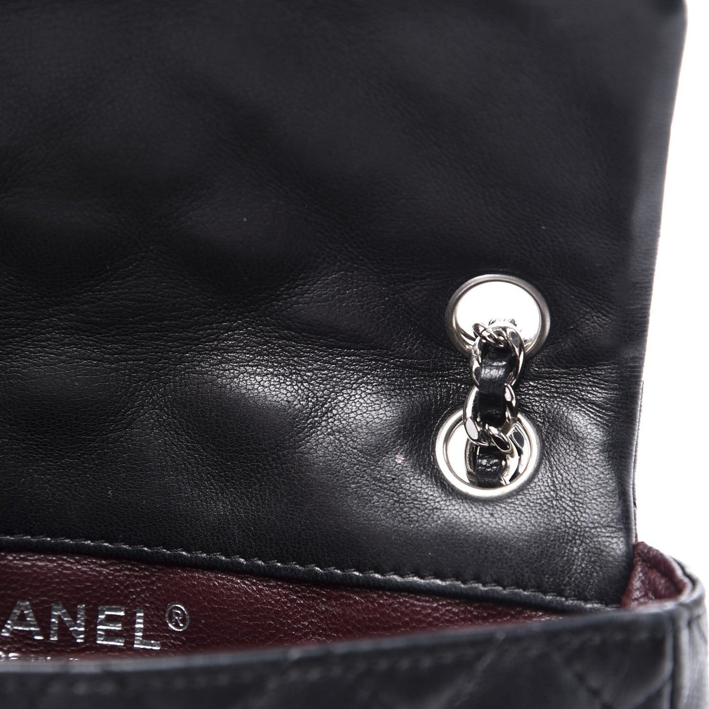 Lambskin Quilted Mini Rectangular Flap Black