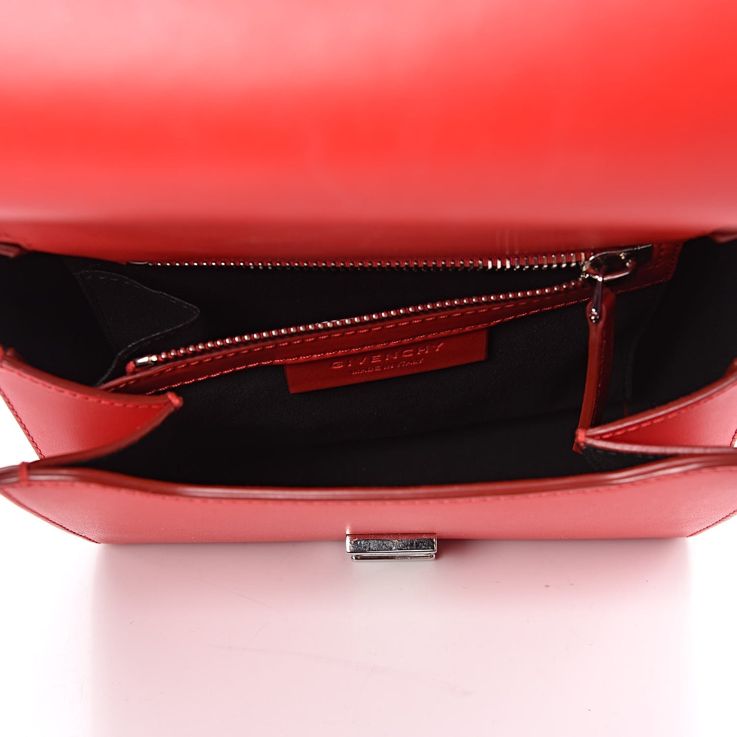 Calfskin Mini Pandora Box Logo Strap Crossbody Bag Medium Red