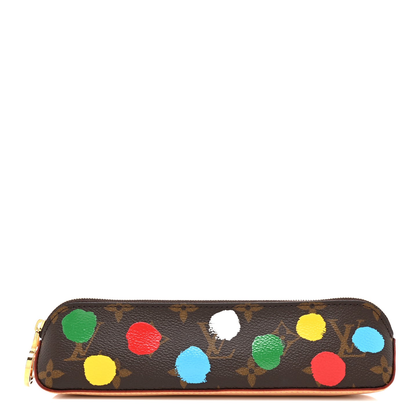 X YK Monogram Dots Elizabeth Pencil Pouch Multicolor