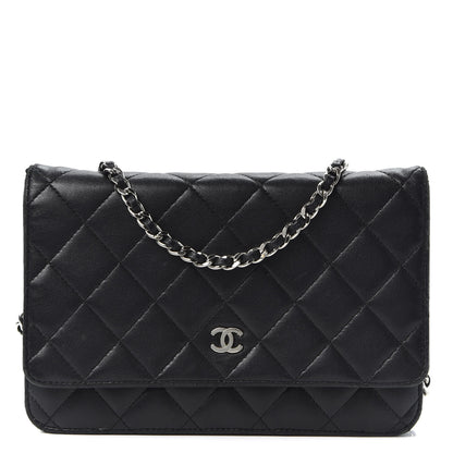 Chanel Lambskin Quilted Wallet On Chain WOC Black 1 of 10