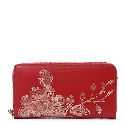 Gucci Calfskin Chinese New Year Zip Around Wallet Red 1 of 9