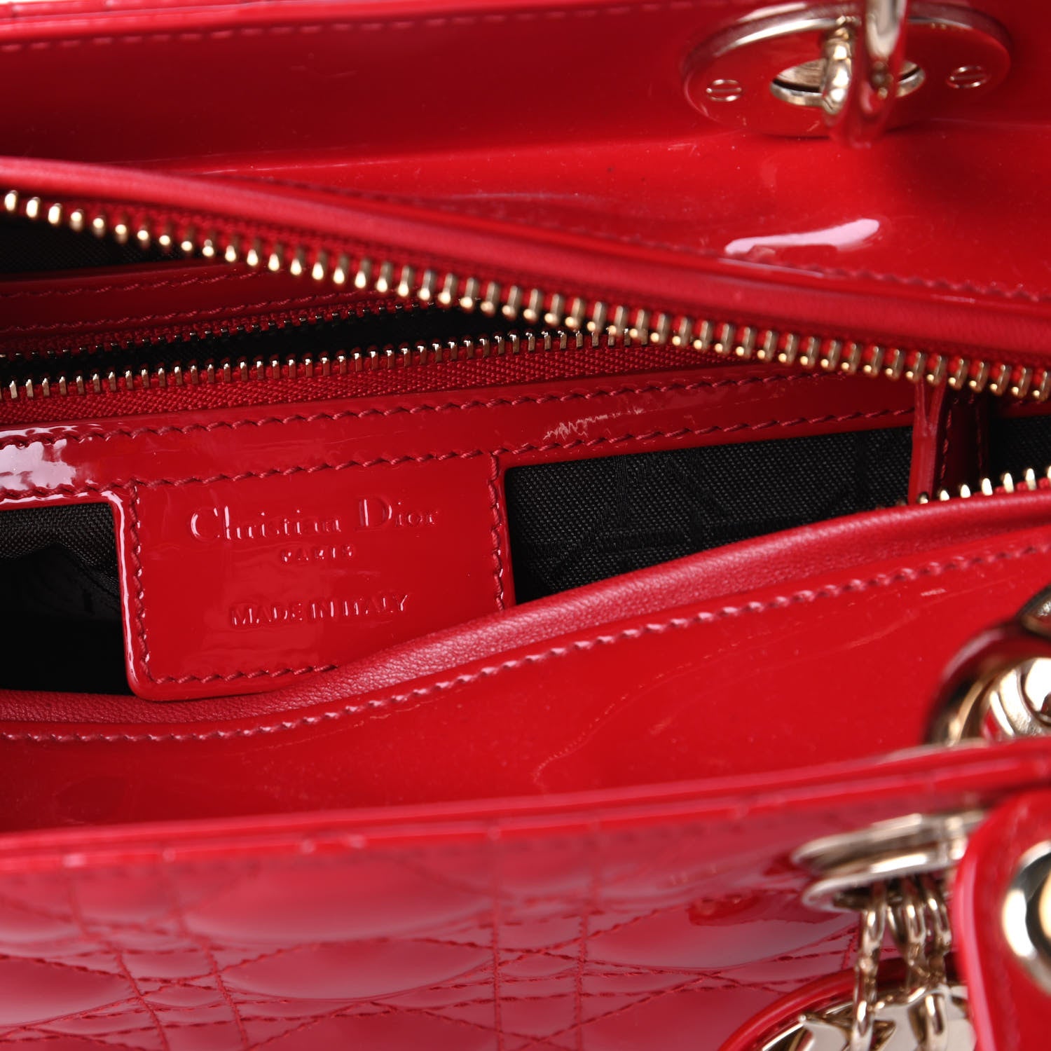 Christian Dior Patent Cannage Medium Lady Dior Red 8 of 10