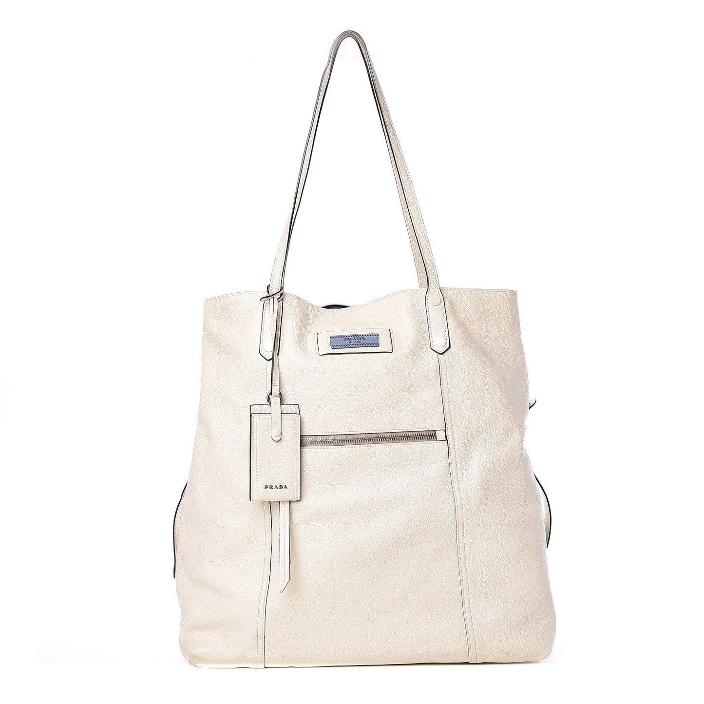 Glace Calf Etiquette Shoulder Tote Bianco Astra