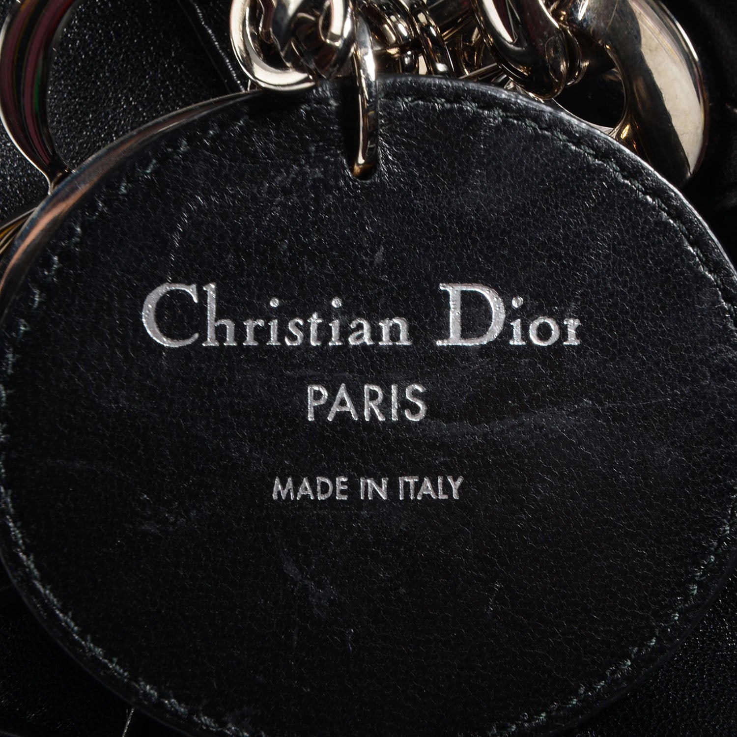 Christian Dior Lambskin Cannage Medium Granville Tote Black 9 of 10