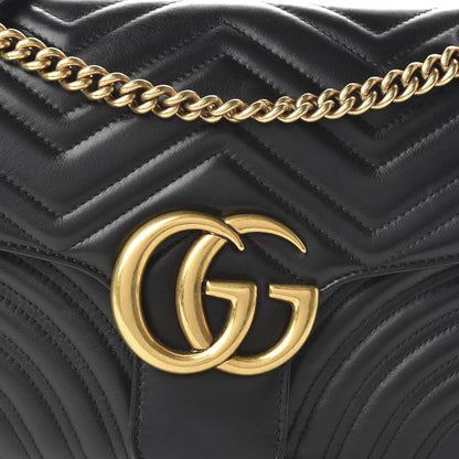 Gucci Calfskin Matelasse Medium GG Marmont Shoulder Bag Black 10 of 10
