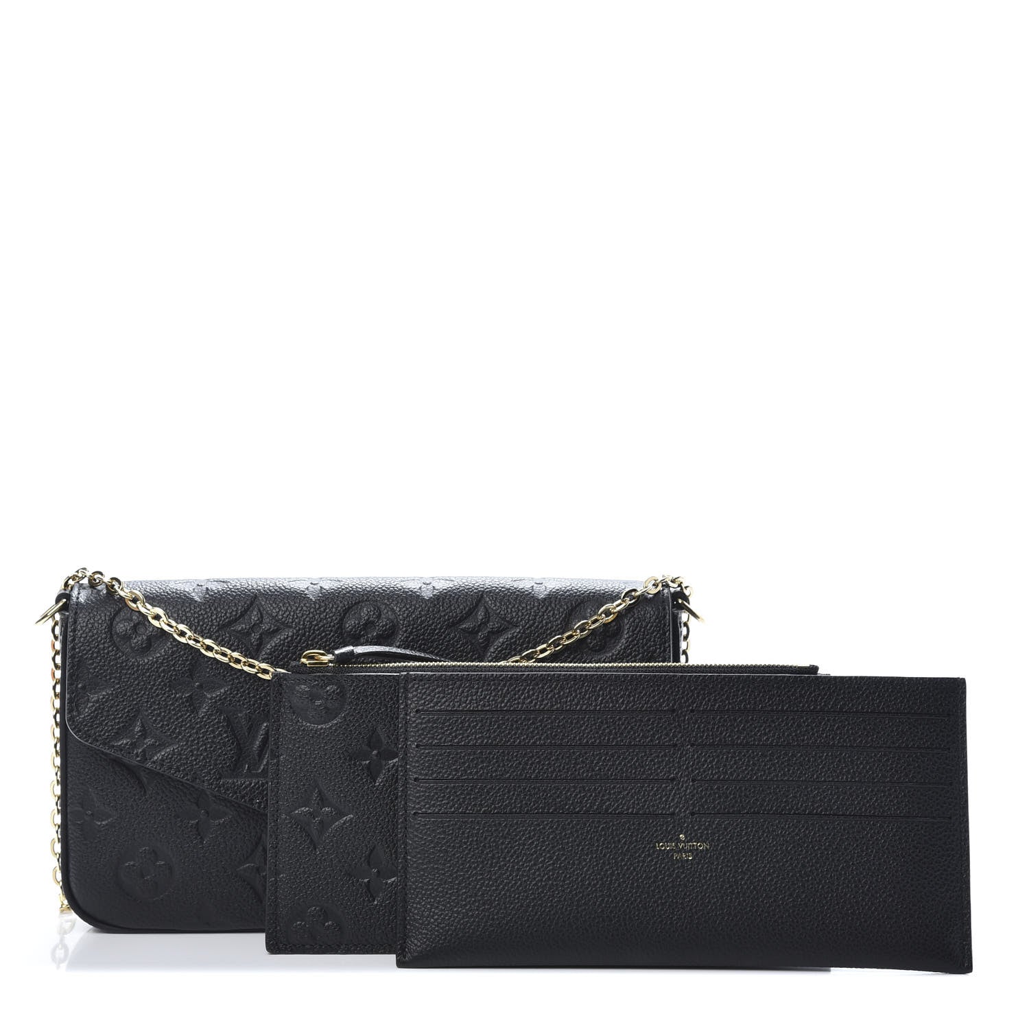 Louis Vuitton Empreinte Pochette Felicie Chain Wallet Black 1 of 15