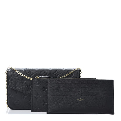 Louis Vuitton Empreinte Pochette Felicie Chain Wallet Black 1 of 15