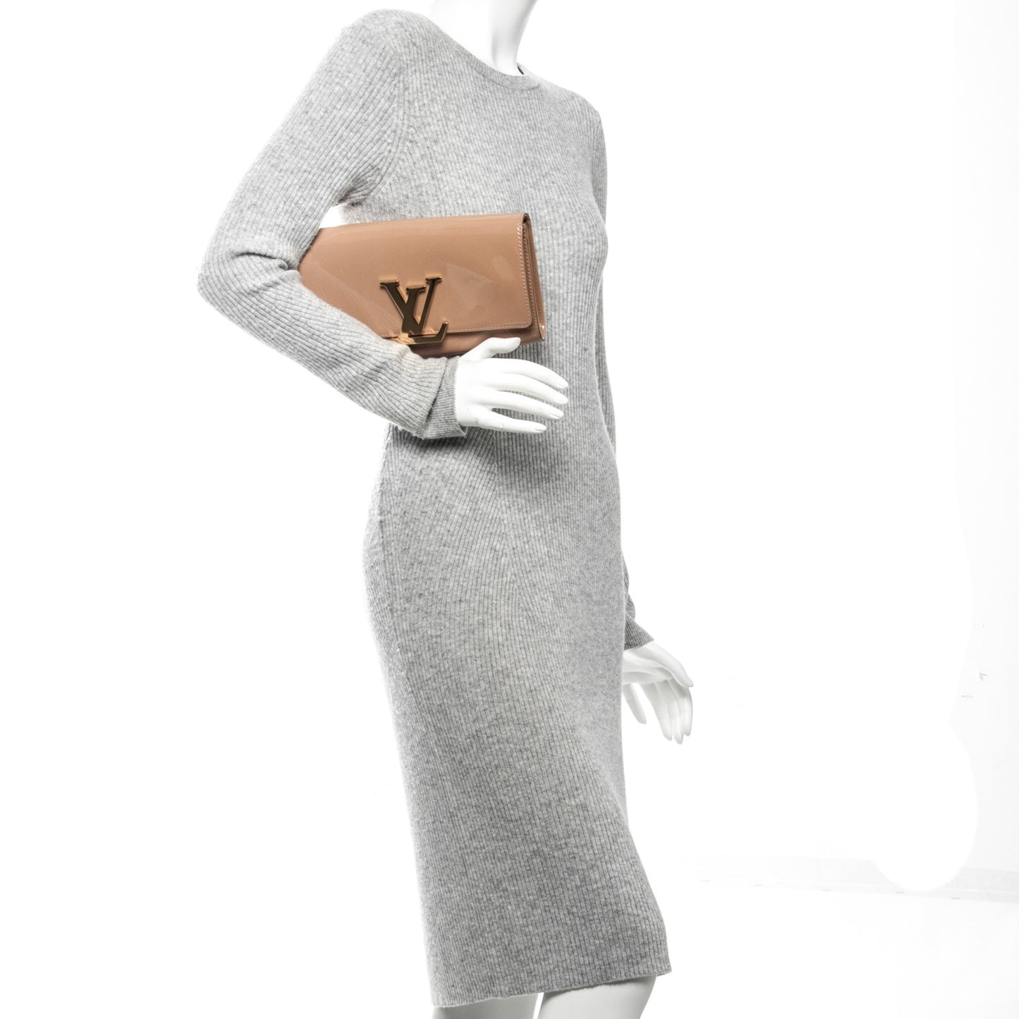 Patent Louise Clutch Nude