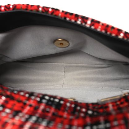 Chanel Tweed Quilted Medium Chanel 19 Flap Red Black 5 of 10