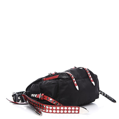Prada Nylon New Vela Studded Messenger Black Fuoco 3 of 10