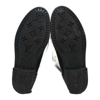 Louis Vuitton Rubber Embossed Monogram Drops High Rain Boots 36 Black 5 of 7