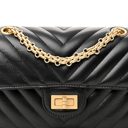 Chanel Aged Calfskin Chevron Quilted 2.55 Reissue Mini Flap Black 8 of 10