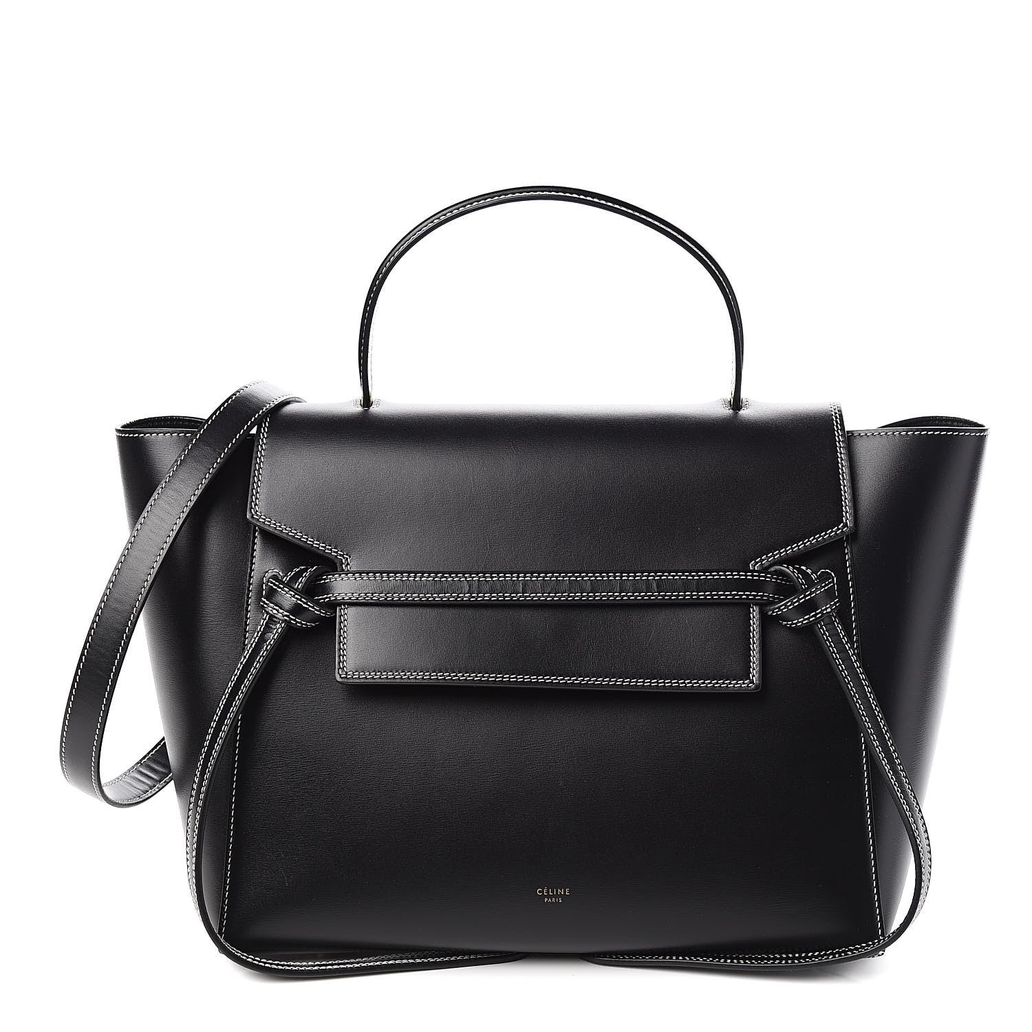 Celine Smooth Calfskin Double Stitching Mini Belt Bag Black 1 of 10