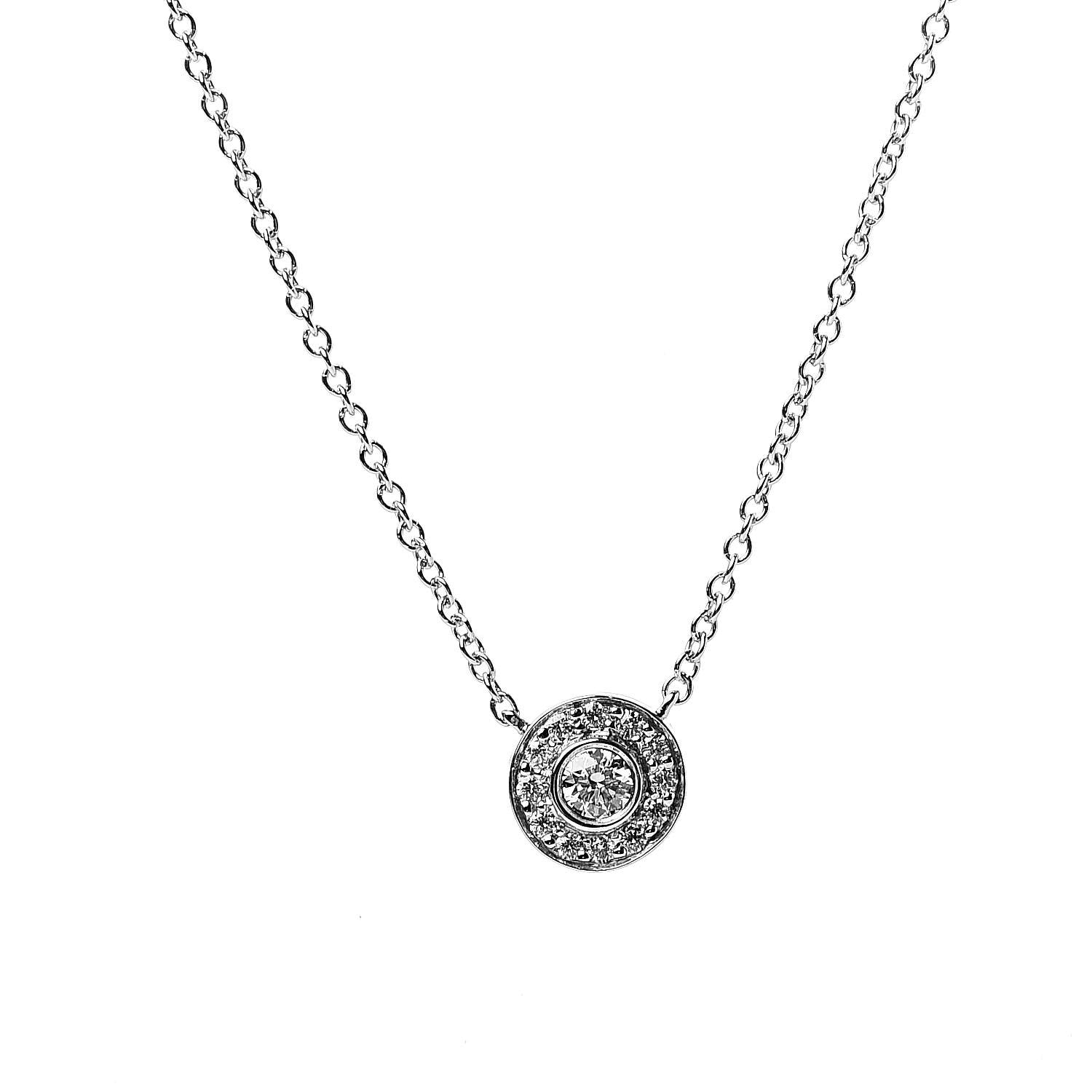 Tiffany Platinum Diamond .12ctw Circlet Pendant Necklace 4 of 6