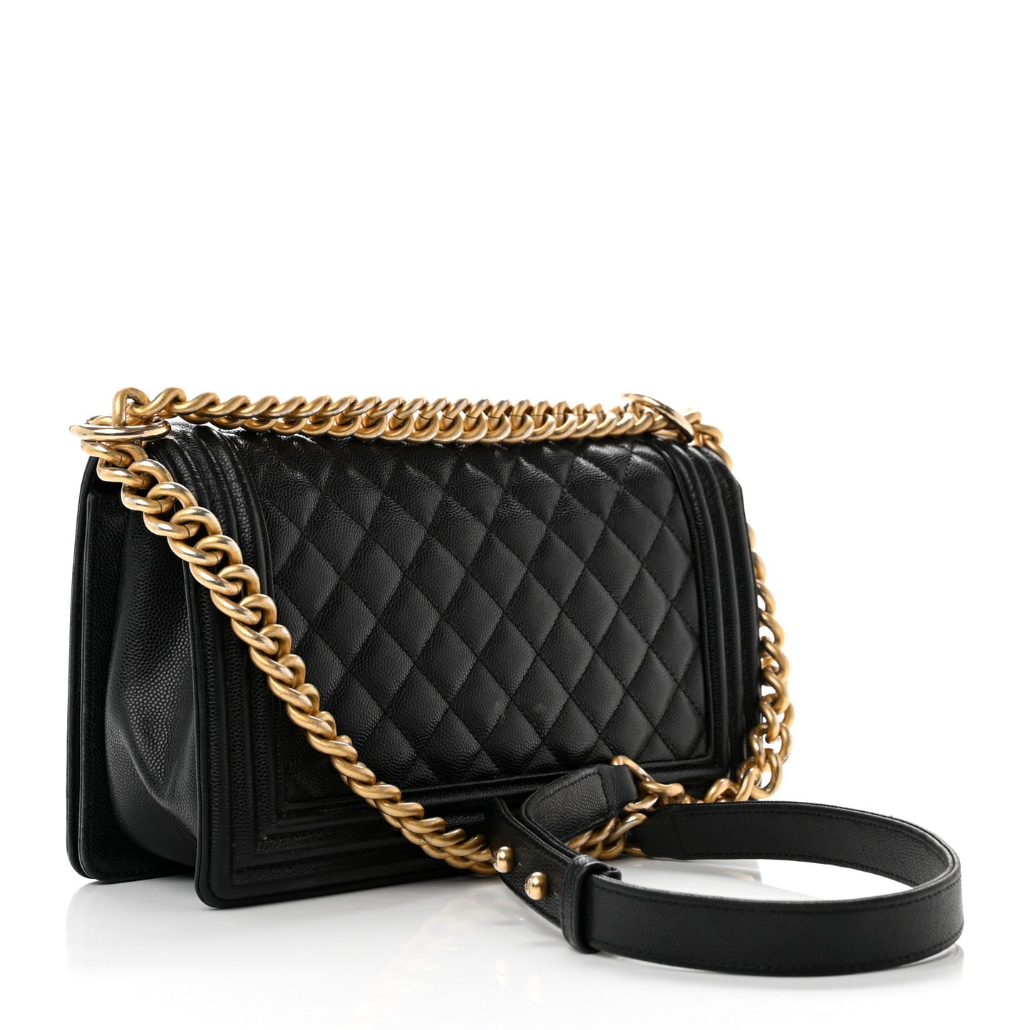 Caviar Quilted Medium Boy Flap Black