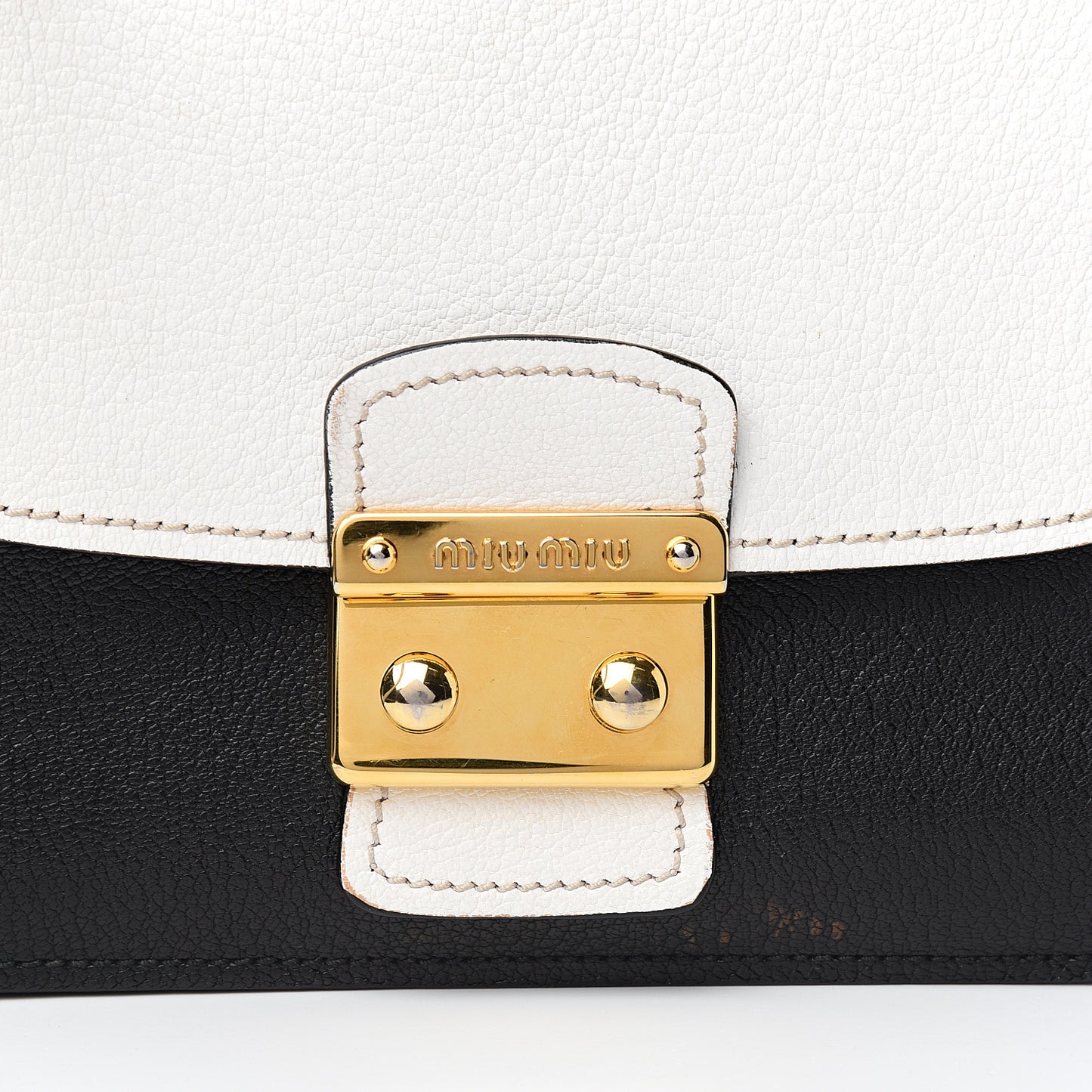 Goatskin Madras Shoulder Bag Black White