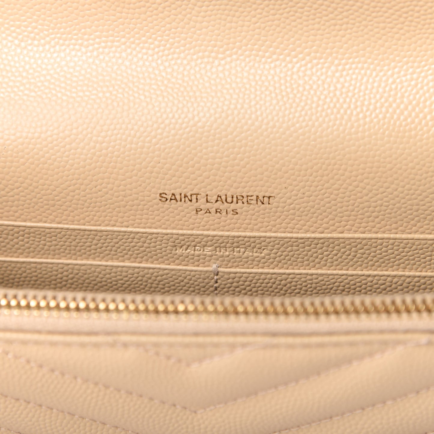 Grain De Poudre Matelasse Chevron Monogram Envelope Chain Wallet Nude Powder