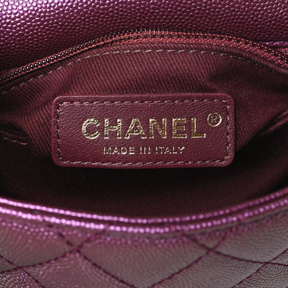 Chanel Iridescent Caviar Quilted Extra Mini Coco Handle Flap Purple 6 of 10