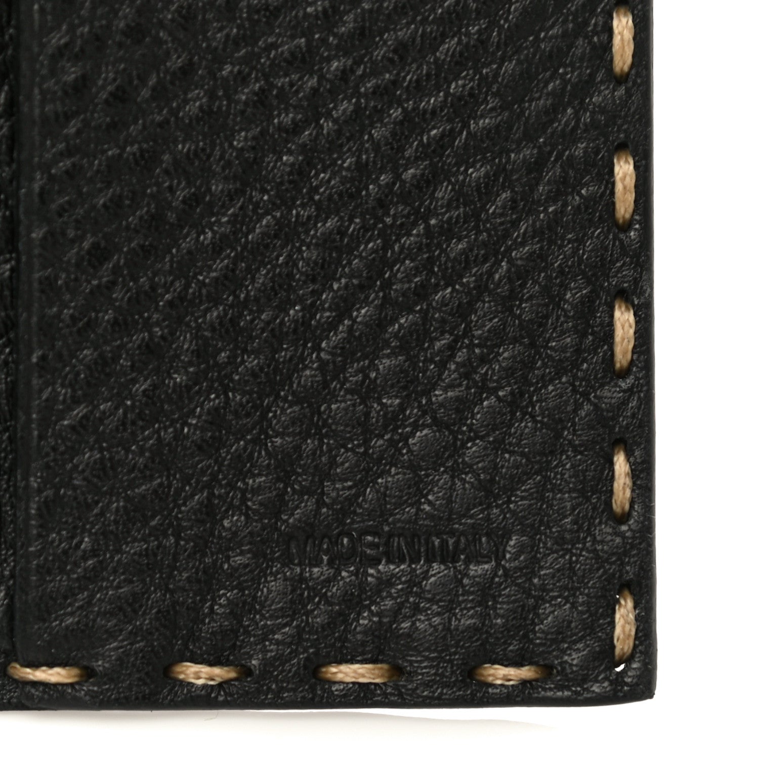 Fendi Calfskin Romano Selleria Tri-Fold Wallet Black 7 of 17