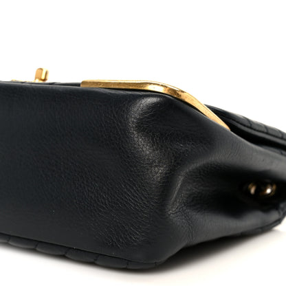Chanel Calfskin Chevron Quilted Mini Rock The Corner Flap Black 11 of 11
