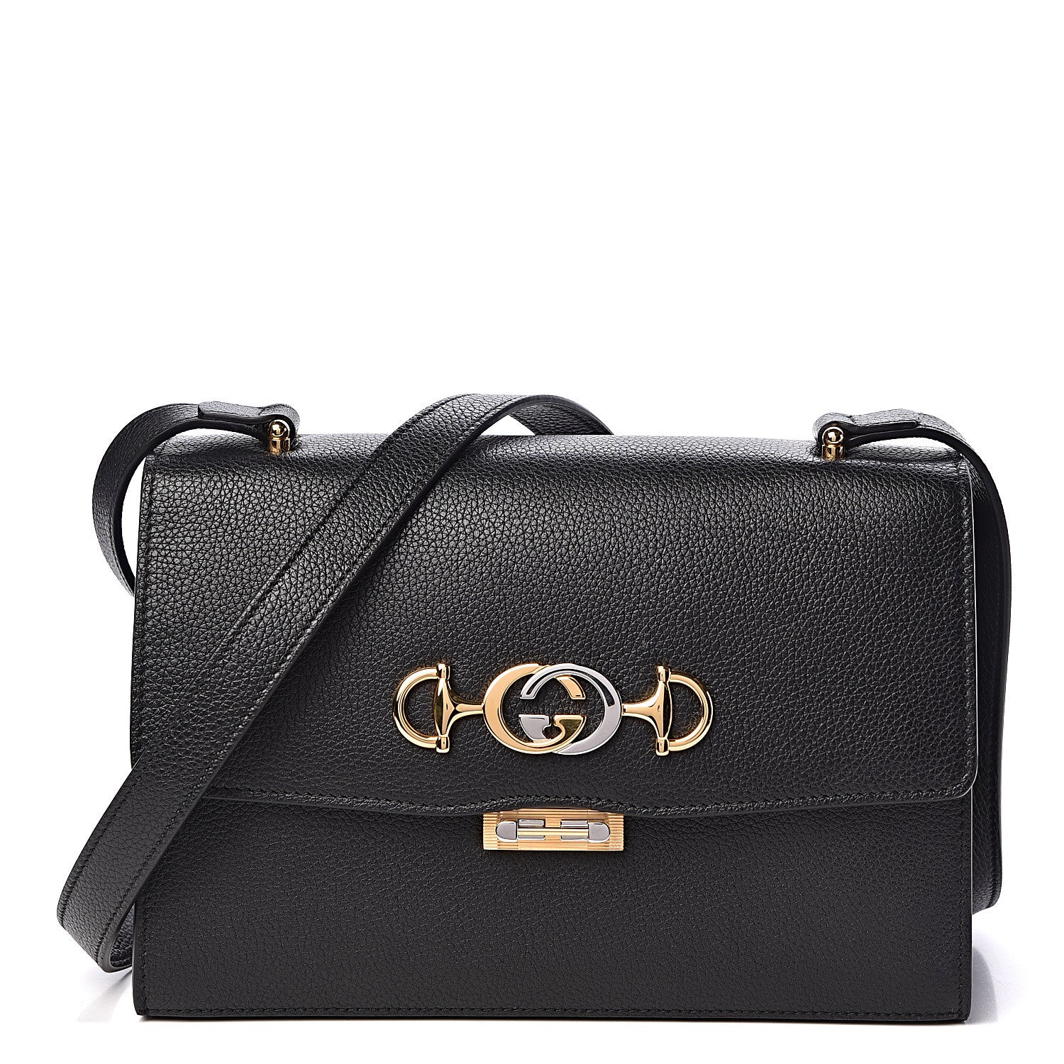 Gucci Grainy Calfskin Small Zumi Shoulder Bag Black 1 of 10