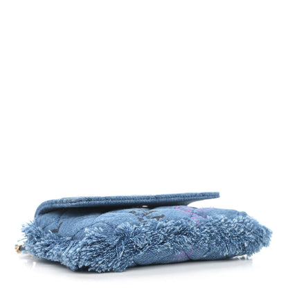Chanel Denim Quilted Denim Mood Clutch With Chain Blue Multicolor 4 of 11
