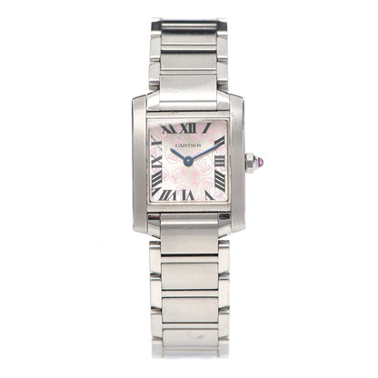 Cartier Stainless Steel 20mm Tank Francaise Quartz Watch Pink 1 of 6