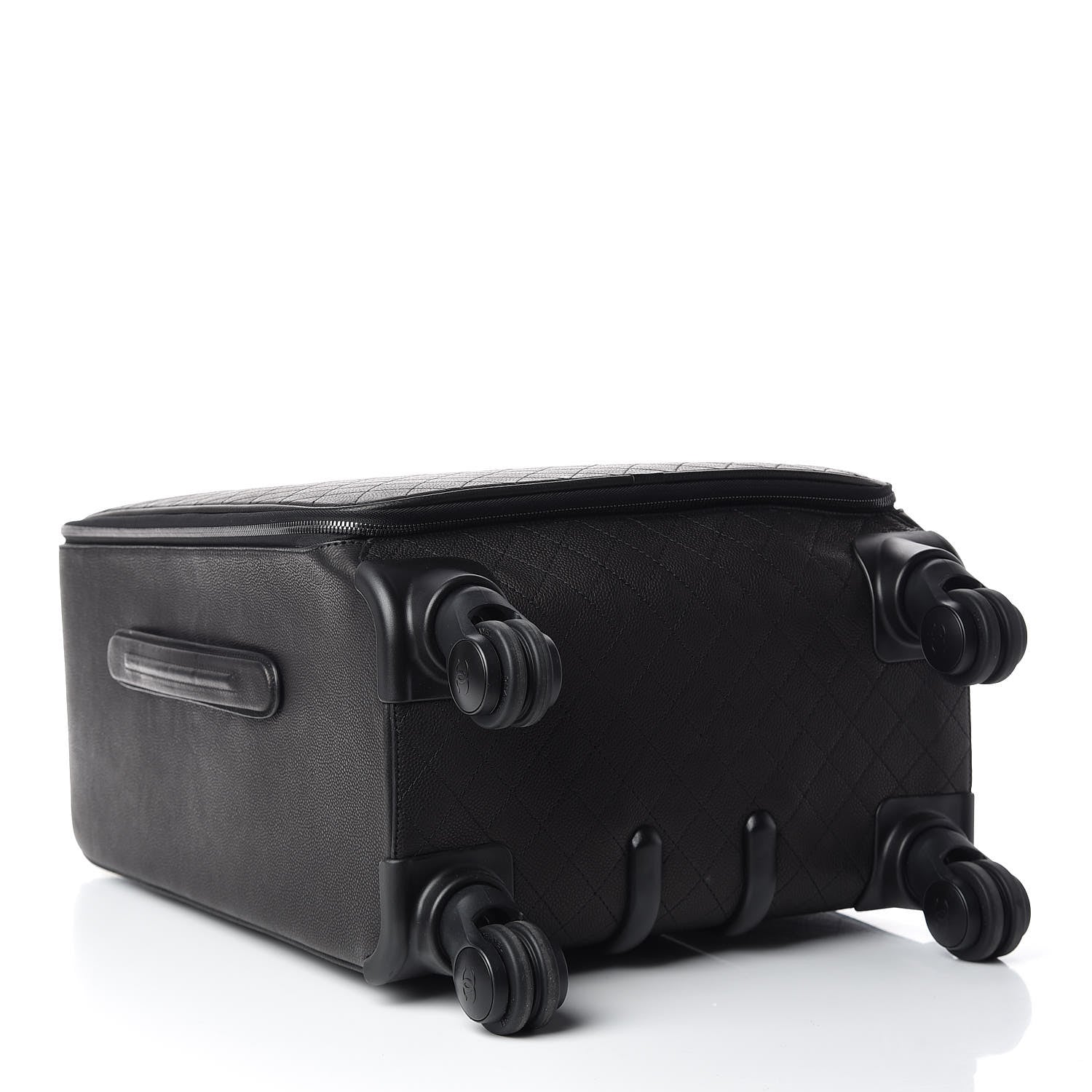 Chanel Caviar Stitched Trolley Rolling Luggage Black 4 of 15