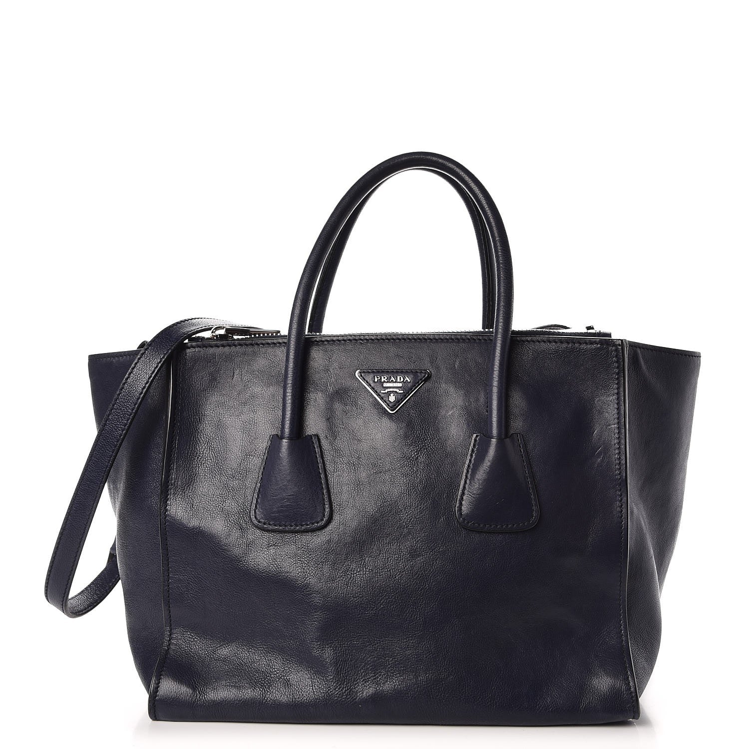 Prada Glace Calf Twin Pocket Tote Baltico 1 of 7
