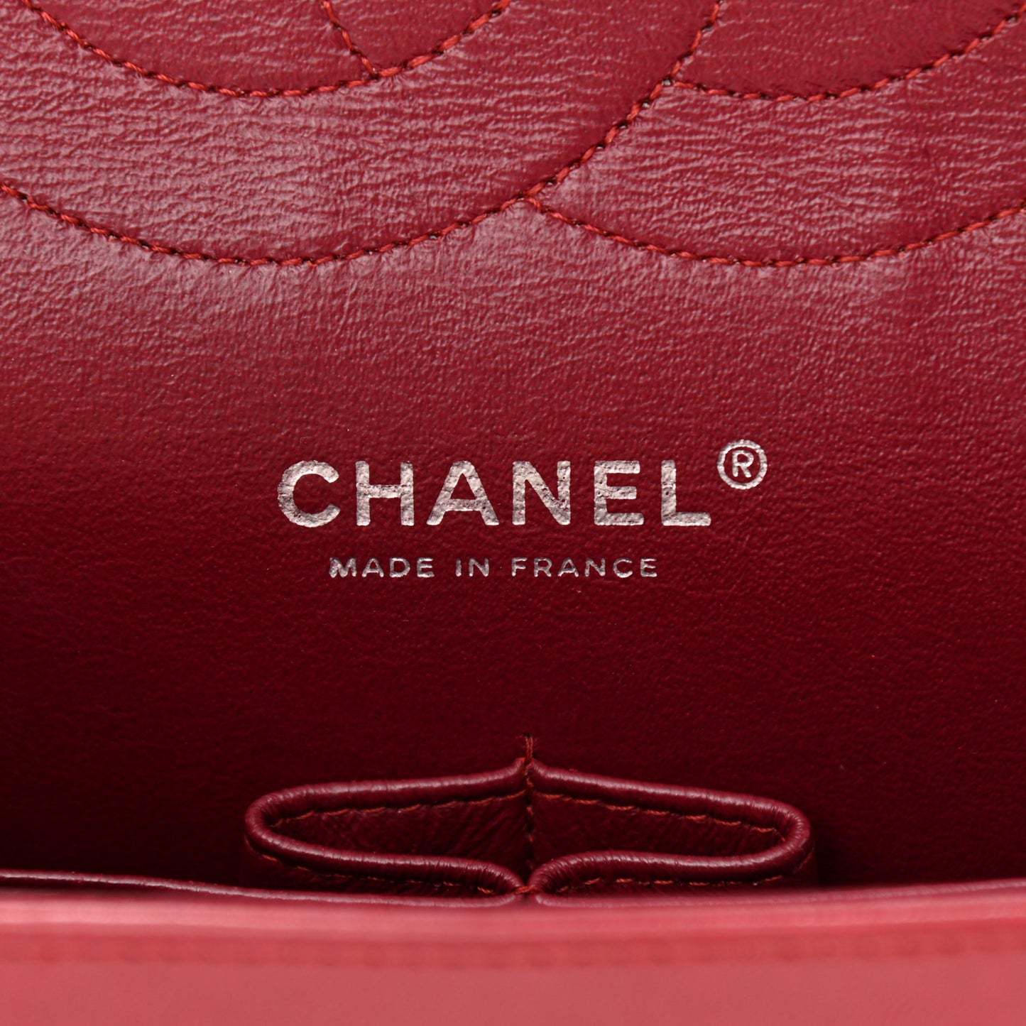 Patent Quilted Jumbo Double Flap Dark Red