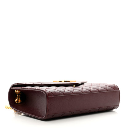 Saint Laurent Grain De Poudre Textured Mixed Matelasse Medium Triquilt Monogram Satchel Rouge Legion 4 of 10